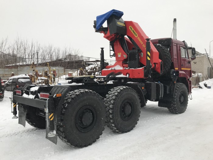 Автомобиль седельный тягач КамАЗ 65221 с КМУ Инман ИМ-320-05 (6х6)