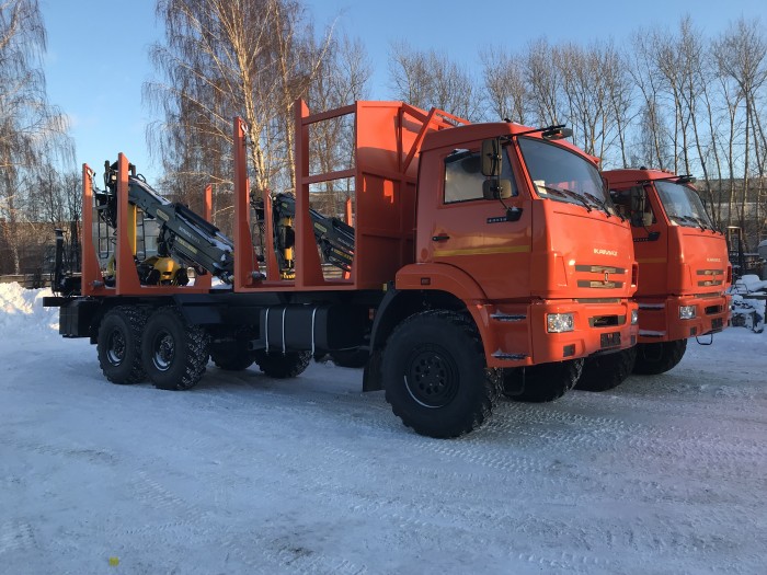 Автомобиль - сортиментовоз КАМАЗ 43118 с ГМУ VM10L74  (на заднем свесе), 6х6