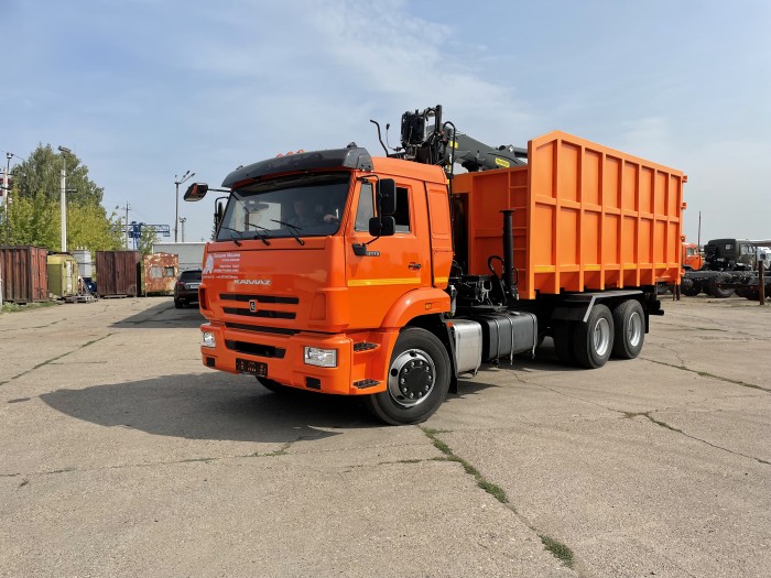 Автомобиль металловоз   29м3 Камаз 65115  с ГМ  Велмаш VM10L74M (за кабиной) (6х4)