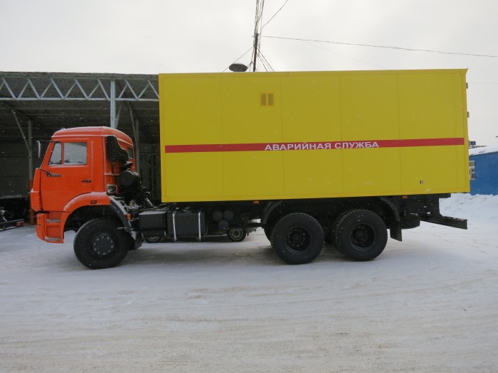 Изотермический каркасный фургон на шасси КамАЗ 65111, (6х6)